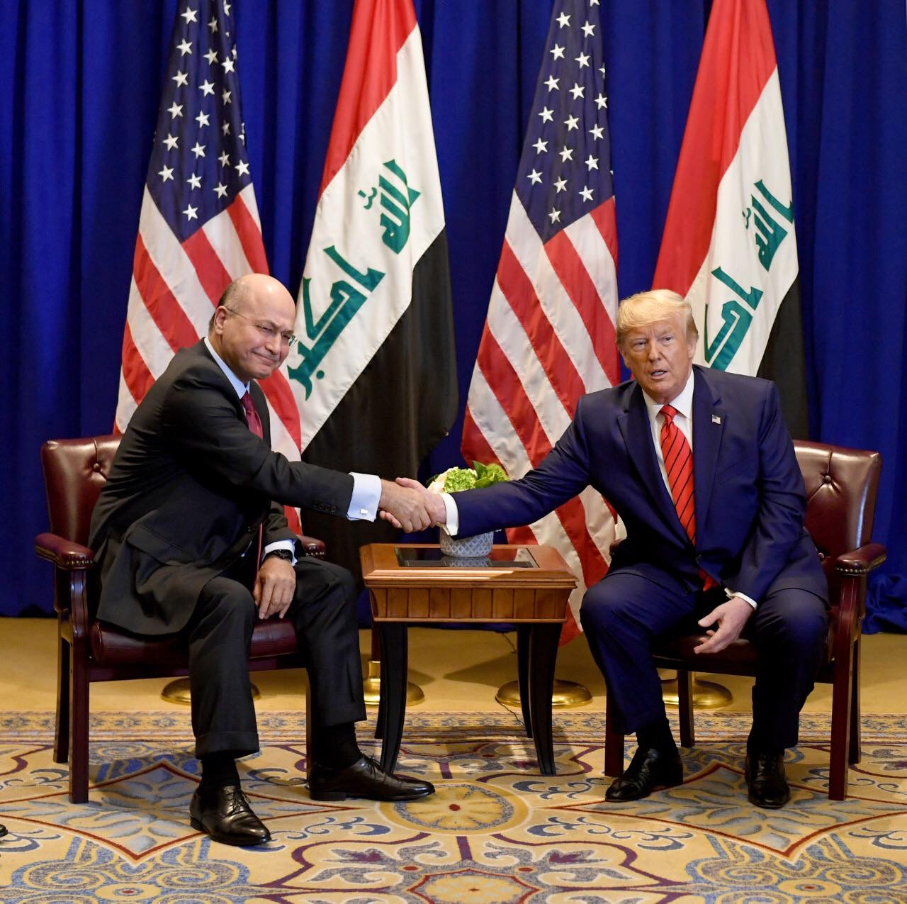 Davos: Präsident Salih sprach mit Trump über Truppen-Reduzierung im Irak
